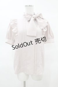 Ank Rouge / サイドリボンハイネックパフブラウス M ピンク H-25-03-20-1048-CA-BL-NS-ZH