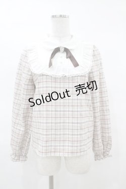 画像1: Honey Cinnamon / チェック切替トップス Free ベージュ H-25-03-20-1050-LO-BL-NS-ZH