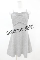 Ank Rouge / 千鳥柄フレアキャミワンピース M ブラック H-25-03-20-1020-CA-OP-NS-ZH