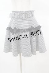 Ank Rouge / レース×リボンギャザーフレアスカート M ブラック H-25-03-20-1025-CA-SK-NS-ZH
