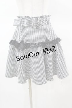 画像1: Ank Rouge / レース×リボンギャザーフレアスカート M ブラック H-25-03-20-1025-CA-SK-NS-ZH