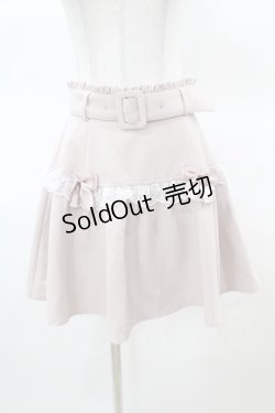 画像1: Ank Rouge / レース×リボンギャザーフレアスカート M ピンク H-25-03-20-1026-CA-SK-NS-ZH