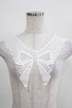 画像1: Morun x Muuna Stoik / 付け襟 Ribbon (パール付き)  オフ H-25-03-20-077-LO-ZA-NS-ZH
