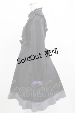 画像2: Amavel / Butterfly Embroideryチャイナワンピース Free ブラック/パープル H-25-03-20-013-CA-OP-NS-ZH