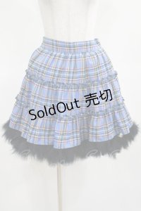 Jamie エーエヌケー / 裾マラボーティアードスカート M ブルー H-25-03-20-019-LO-SK-NS-ZH