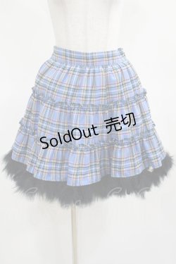 画像1: Jamie エーエヌケー / 裾マラボーティアードスカート M ブルー H-25-03-20-019-LO-SK-NS-ZH