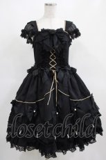 画像1: Angelic Pretty / Rose Primaジャンパースカート Free ブラック H-25-03-20-003-AP-OP-NS-ZH (1)