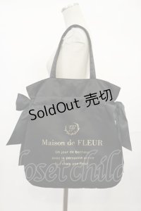 Maison de FLEUR / ダブルリボントートバッグ  ブラック H-25-03-21-1039-LO-BG-NS-ZH