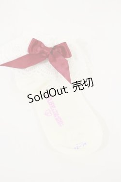画像1: BABY,THE STARS SHINE BRIGHT / ハートレースクルー丈ソックス  オフ/レッド H-25-03-21-1040-BA-ZA-NS-ZH