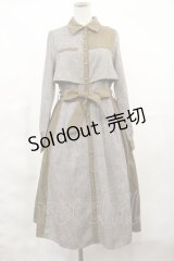 axes femme / バイカラーシャツワンピース M ブラウン H-25-03-21-1010-AX-OP-NS-ZH