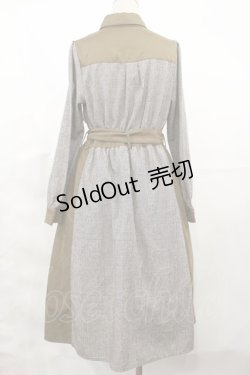 画像2: axes femme / バイカラーシャツワンピース M ブラウン H-25-03-21-1010-AX-OP-NS-ZH