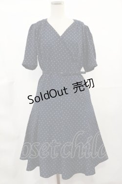 画像1: an another angelus / プリントカシュクールワンピース Free NAVY H-25-03-21-1012-CA-OP-NS-ZH
