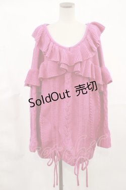 画像1: Swankiss / フリルニットワンピース Free ピンク H-25-03-21-1018-CA-OP-NS-ZH