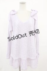 LIZ LISA / ショルダーリボン肩開きニット Free ラベンダー H-25-03-21-1020-LO-TO-NS-ZH