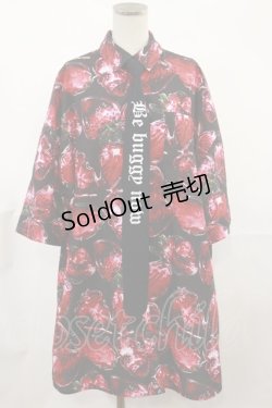 画像1: Jamie エーエヌケー / イチゴ柄BIGシャツ M ブラック H-25-03-21-1029-LO-BL-NS-ZH