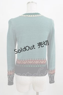 画像3: Jane Marple / アリスとラビットの編みこみカーディガン  グリーン×ネイビー H-25-03-21-058-JM-TO-KB-ZH