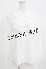 Jane Marple / レースジャボ付ブラウス  白 H-25-03-21-059-JM-BL-KB-ZH