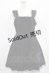 BPN / 王冠刺繍ジャンパースカート M 黒×青 H-25-03-21-013-GO-OP-KB-ZH