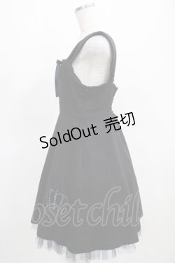 画像2: BPN / 王冠刺繍ジャンパースカート M 黒×青 H-25-03-21-013-GO-OP-KB-ZH