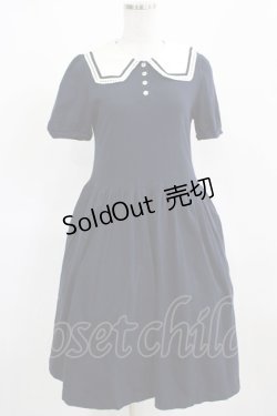 画像1: Jane Marple / ソフトマリン天竺クラシックマリンカラーのワンピース  ネイビー H-25-03-21-021-JM-OP-KB-ZH