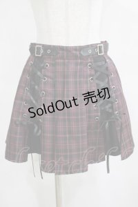 NOEMIE / レースアップ切り替えスカパン M ピンク H-25-03-22-028-GO-SK-NS-ZH