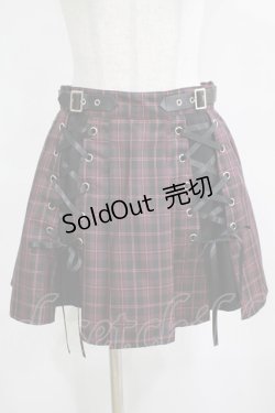 画像1: NOEMIE / レースアップ切り替えスカパン M ピンク H-25-03-22-028-GO-SK-NS-ZH