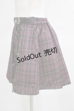画像2: NOEMIE / レースアップ切り替えスカパン M ピンク H-25-03-22-028-GO-SK-NS-ZH