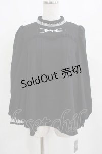 axes femme POETIQUE / ナイトメアー・ビフォア・クリスマス 刺繍ブラウス M ブラック H-25-03-22-040-AX-BL-NS-ZH