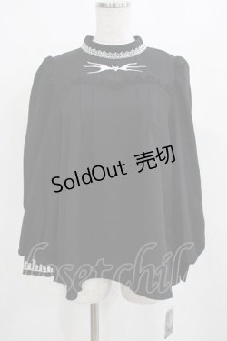 画像1: axes femme POETIQUE / ナイトメアー・ビフォア・クリスマス 刺繍ブラウス M ブラック H-25-03-22-040-AX-BL-NS-ZH