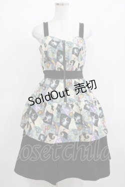 画像1: axes femme POETIQUE / ナイトメアー・ビフォア・クリスマス/ツギハギ風ワンピース M ブラック H-25-03-22-005-AX-OP-NS-ZH
