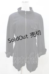 BPN / ストライプZIPコート  黒 H-25-03-22-1034-GO-CO-KB-ZH