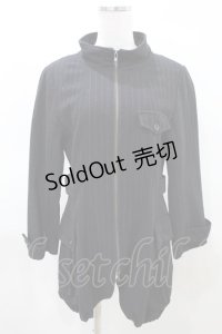 BPN / ストライプZIPコート  黒 H-25-03-22-1034-GO-CO-KB-ZH