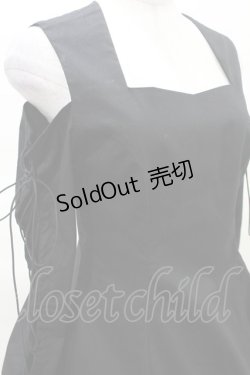 画像4: ATELIER BOZ / レースアップスリーブアシメワンピース  黒 H-25-03-22-1005-EL-OP-KB-ZH