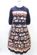 Jane Marple / Strawberry label scarfのタブリエドレス  ネイビー H-25-03-22-1008-JM-OP-KB-ZH