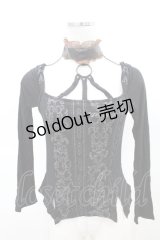 STEAM / チョーカーホルターカットソー  黒×茶 H-25-03-22-1018-HN-TO-KB-ZH