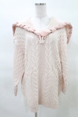 Candy Stripper / LACE UP SAILOR CABLE KNIT 2 ライトピンク H-25-03-22-1020-PU-TO-KB-ZT070