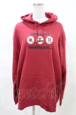 画像1: Candy Stripper / THREE RULES HOODIE  レッド H-25-03-22-1026-PU-TO-KB-ZH