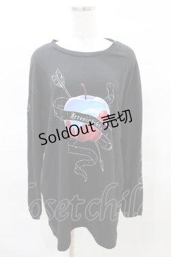 画像1: LISTEN FLAVOR / 禁じられた果実ロンT  黒 H-25-03-22-1028-PU-TO-KB-ZH