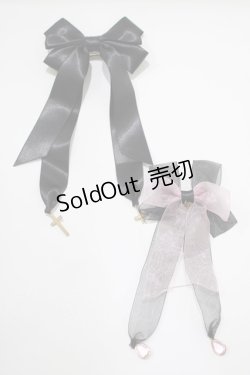画像1: melon DOLL / シスターりぼんバレッタ+オーガンジーりぼんバレッタ  ブラック H-25-03-22-072-GO-AC-NS-ZH