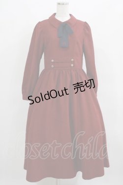 画像1: Maison de FLEUR Petite Robe canone / 歩みを止めないワンピース M BORDEAUX H-25-03-22-016-EL-OP-NS-ZH