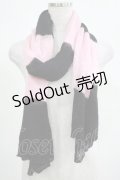 PEACE NOW / ボーダーニットマフラー  黒×ピンク H-25-03-23-052-PU-ZA-KB-ZH
