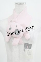 PEACE NOW / 眼帯くまティペットマフラー  ピンク H-25-03-23-053-PU-ZA-KB-ZT271