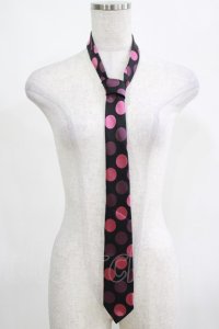 PEACE NOW / ドットジャガードネクタイ  黒×ピンク H-25-03-23-058-PU-ZA-KB-ZH