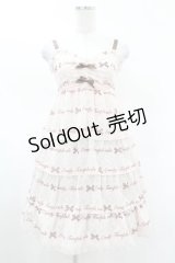 Emily Temple cute / ジョーゼットロゴ＆クリームノースリーブワンピース  ピンク H-25-03-23-1035-ET-OP-KB-ZH