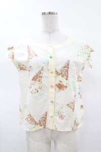 MILK / ICE CREAMブラウス  メープルバニラプリント H-25-03-23-1042-ML-BL-KB-ZH
