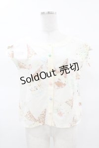 MILK / ICE CREAMブラウス  メープルバニラプリント H-25-03-23-1042-ML-BL-KB-ZH