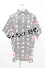 ACDC RAG / メンヘラトリイ半袖シャツ  黒 H-25-03-23-1046-PU-BL-KB-ZH