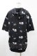 画像2: NieR Clothing / 総柄ZIP半袖パーカー F 黒 H-25-03-23-1053-PU-TO-KB-ZH (2)