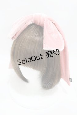画像1: Katie / DOLL RIBBON head dress  ピンクベロア H-25-03-23-1002-LO-AC-KB-ZH