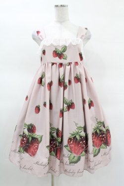 画像1: Melody BasKet / Natural Strawberryレースジャンパースカート  ピンク H-25-03-23-1020-LO-OP-KB-ZH